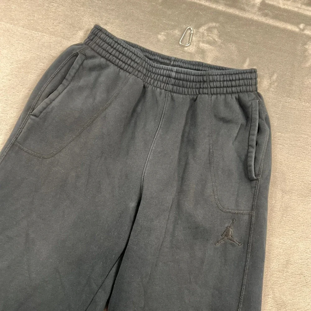 Jordan Sweatpants Mens Medium Black Jumpman Fleece Toggle Ankle Joggers 1254